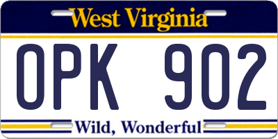 WV license plate OPK902