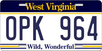 WV license plate OPK964