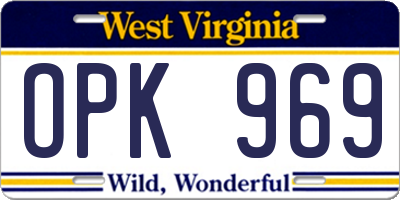 WV license plate OPK969
