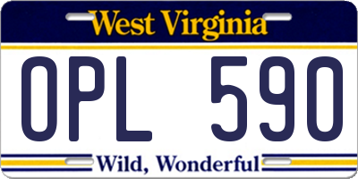 WV license plate OPL590
