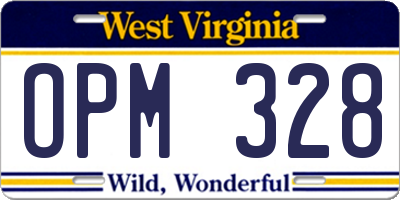 WV license plate OPM328