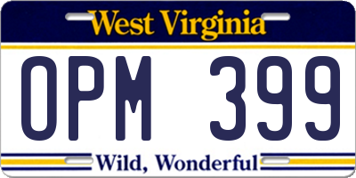 WV license plate OPM399