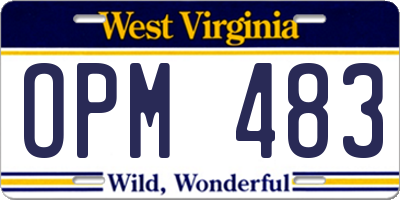 WV license plate OPM483