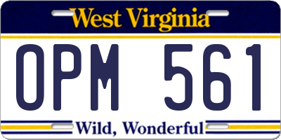 WV license plate OPM561