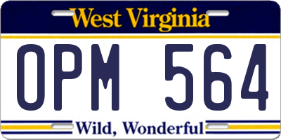 WV license plate OPM564