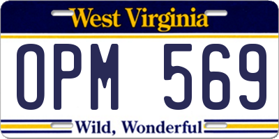 WV license plate OPM569