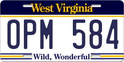 WV license plate OPM584