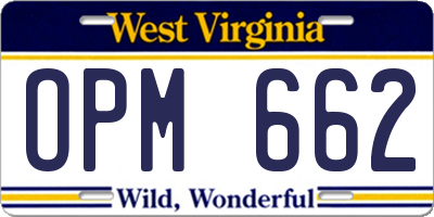 WV license plate OPM662
