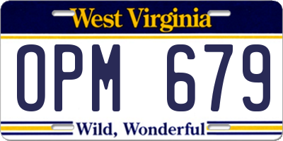 WV license plate OPM679
