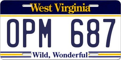 WV license plate OPM687
