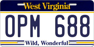 WV license plate OPM688