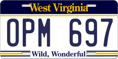 WV license plate OPM697