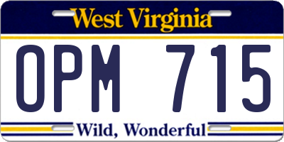 WV license plate OPM715
