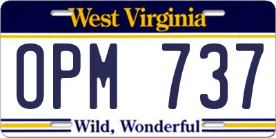 WV license plate OPM737