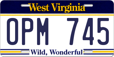 WV license plate OPM745