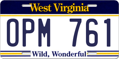 WV license plate OPM761