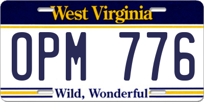 WV license plate OPM776