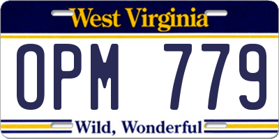 WV license plate OPM779