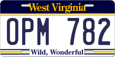 WV license plate OPM782