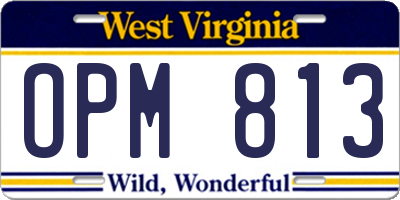WV license plate OPM813