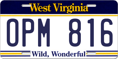 WV license plate OPM816