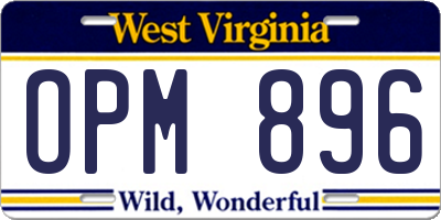 WV license plate OPM896