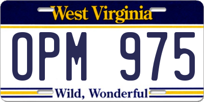 WV license plate OPM975