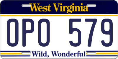 WV license plate OPO579