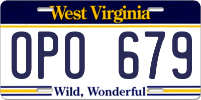 WV license plate OPO679