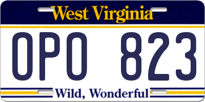 WV license plate OPO823