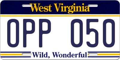 WV license plate OPP050