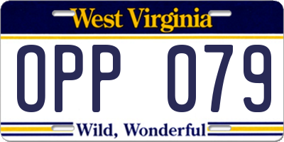 WV license plate OPP079