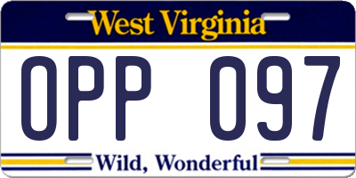 WV license plate OPP097
