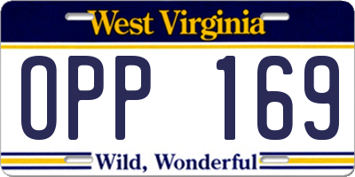 WV license plate OPP169