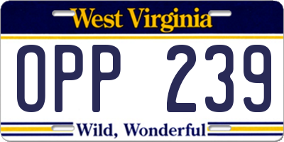 WV license plate OPP239