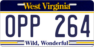 WV license plate OPP264