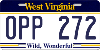 WV license plate OPP272