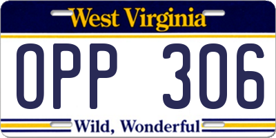 WV license plate OPP306