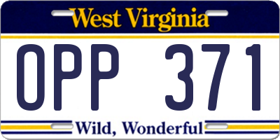 WV license plate OPP371