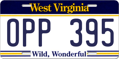 WV license plate OPP395