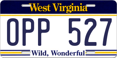 WV license plate OPP527