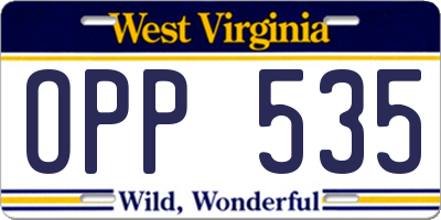 WV license plate OPP535