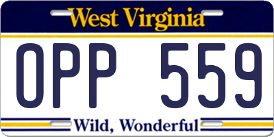 WV license plate OPP559