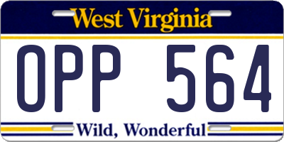 WV license plate OPP564