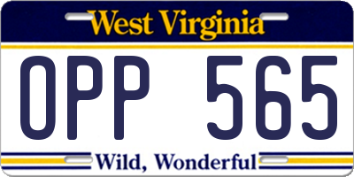 WV license plate OPP565
