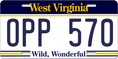 WV license plate OPP570