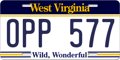 WV license plate OPP577