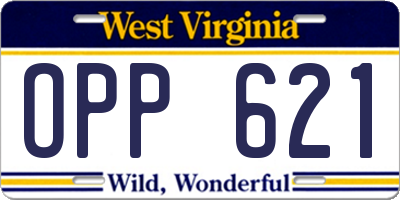 WV license plate OPP621