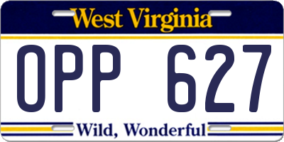 WV license plate OPP627