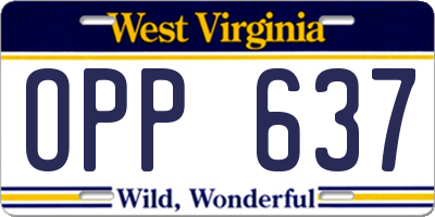 WV license plate OPP637